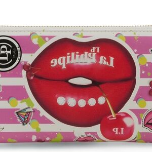 LP Pink and Red Graphic Clutch